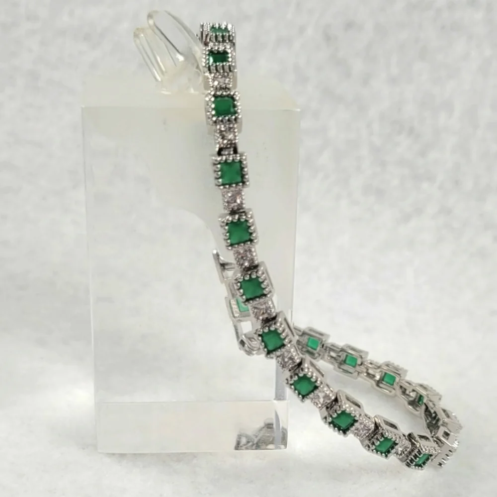 Emerald Tennis Bracelet - Picture 1 of 10